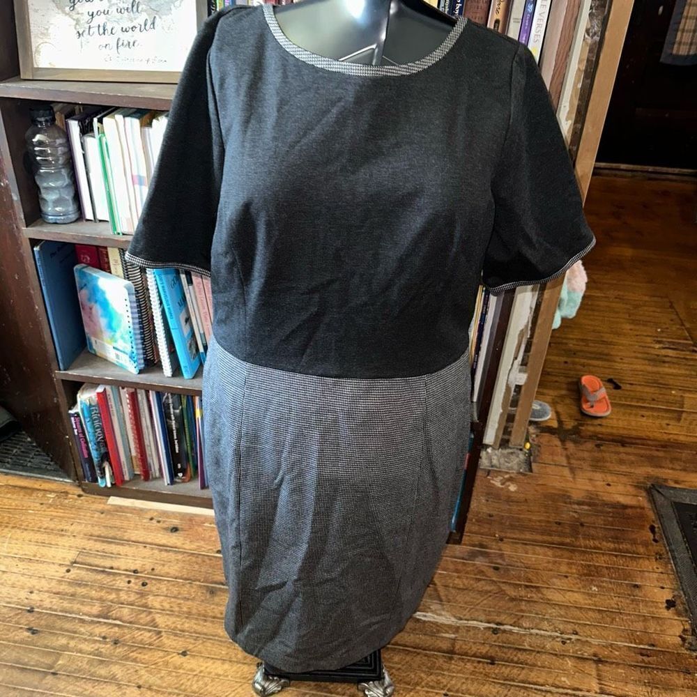 Talbots business casual 18 gray elevated basics pencil dress